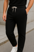 Black Waffle Knit Trouser