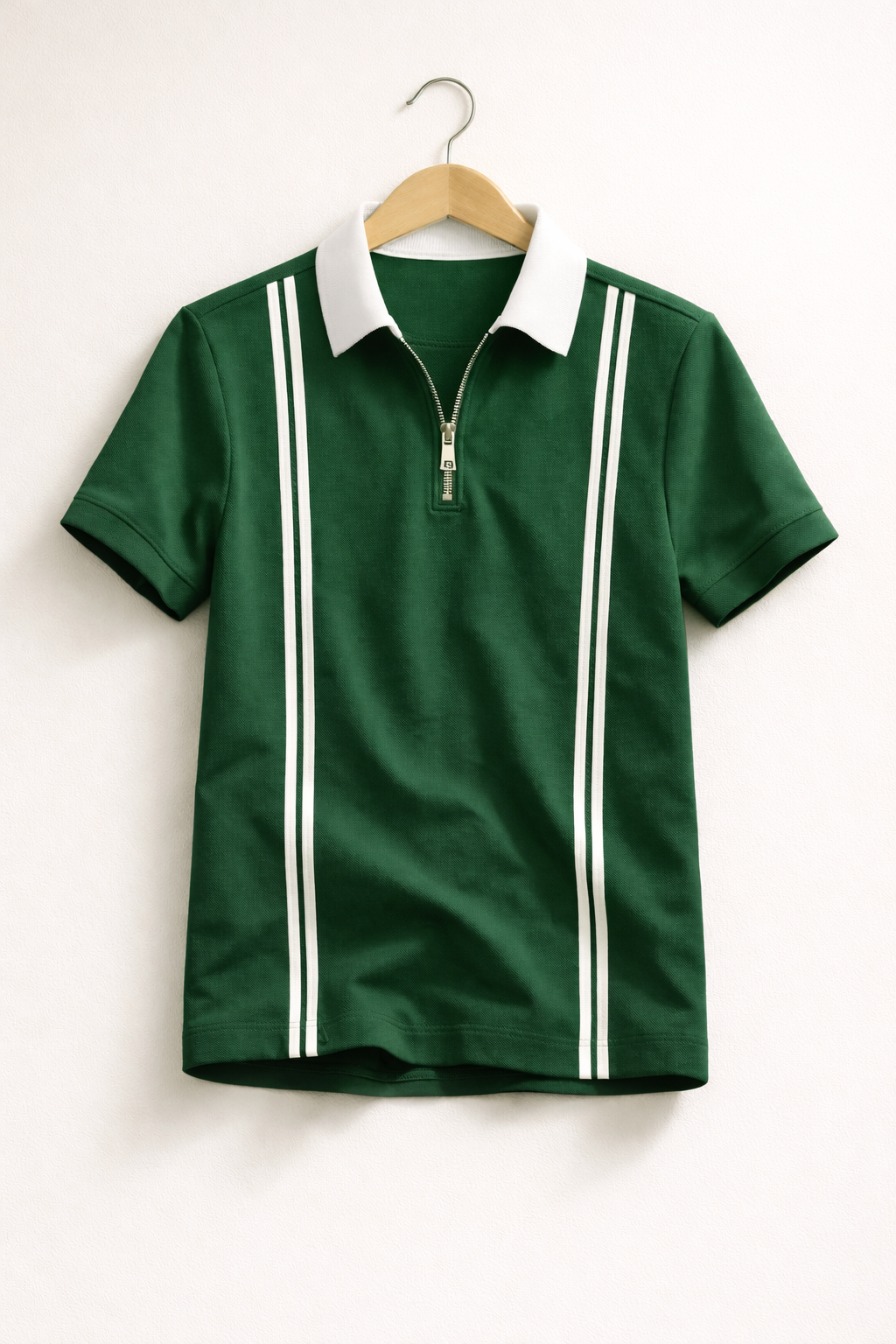 Pack of 2 Men’s Zipper Stripe Polo Shirt