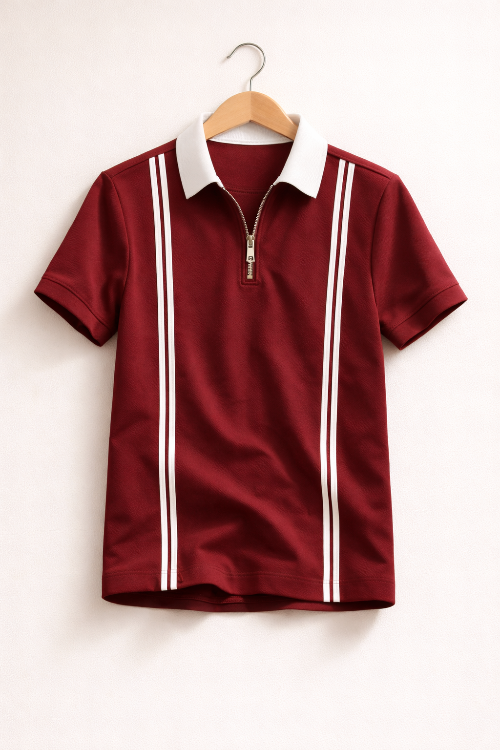 Pack of 2 Men’s Zipper Stripe Polo Shirt